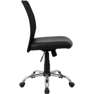 Interion Mesh Back Task Chair With Mid Back Synthetic Leather Black ...