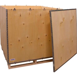Global Industrial 6 Panel Shipping Crate w/ Lid & Pallet 47-1/4