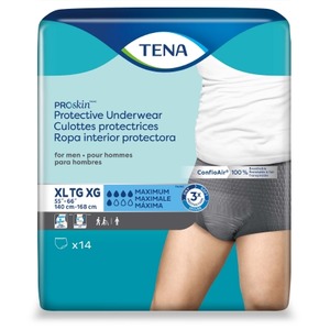 Male Adult Absorbent Underwear TENA ProSkin™ Pull On with Tear Away Seams  X-Large Disposable Moderate Absorbency - 1135412BG 