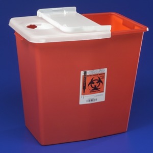 SharpSafety Sharps Container 2 gal. Vertical Entry, Red