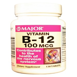 Major Vitamin Supplement Major® Vitamin B-12 100 Mcg Strength Tablet ...