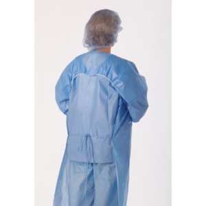 Medline Open Back Coated Polypropylene Isolation Gowns,Blue,X-Large ...