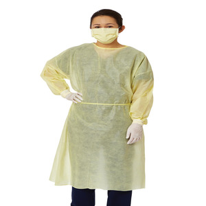 Medline Medium Weight Multi-Ply Fluid Resistant Isolation Gown,Yellow ...