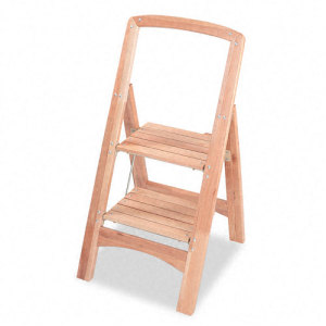 Cosco Two-Step Wood Folding Step Stool - SMF11254NAT1 - Shoplet.com