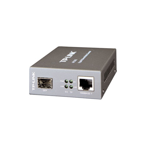 Gigabit Ethernet Media Converter with Open SFP Slot 1x 10/100/1000Base-T RJ45 to 1000Mbps Supporting MiniGBIC Transceivers 