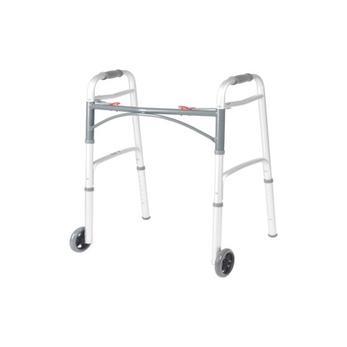 Drive Medical Deluxe Adult Folding Walker, Two Button with 5