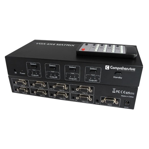 Comprehensive 4x4 VGA Matrix Switcher with Audio High Bandwidth 1080p