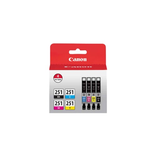 Canon CLI-251 BK/CMY Ink Cartridge - Cyan, Magenta, Yellow, Black ...