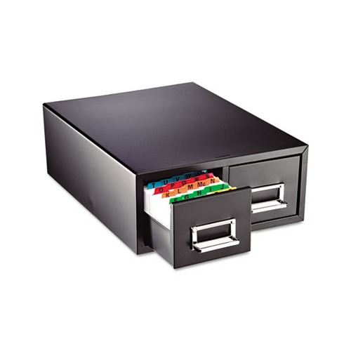 Vaultz Locking 6 x 4 Two-Drawer Index Card Box 3000-Card