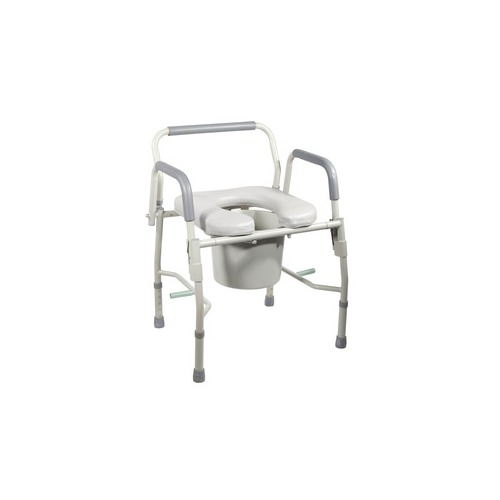 Drive Devilbiss Healthcare Steel Drop Arm Bedside Commode with Padded ...