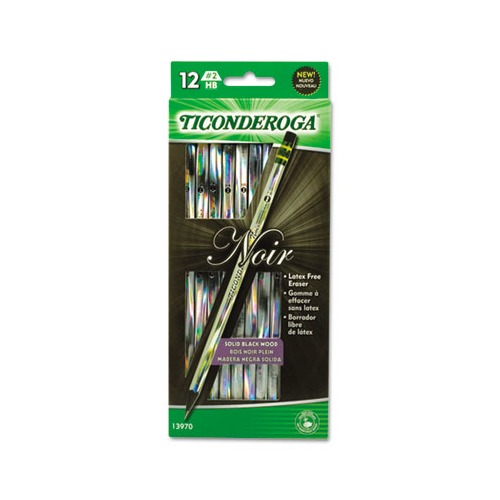 Ticonderoga Woodcase Pencil, 2 HB, Black - 12 count