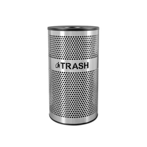 33-Gallon Perforated Stainless Steel Recycle and Trash Combo, Recycle Trash  Bin, Recycle Trash Can