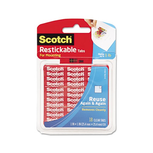 Scotchbrite Restickable Mounting Tabs MMMR100