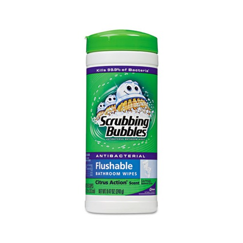 Scrubbing Bubbles Antibacterial Flushable Bathroom Wipes DRACB232237