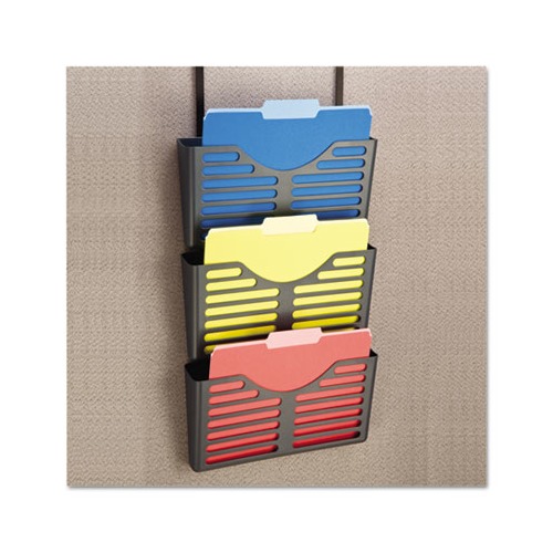 Universal Recycled Plastic Cubicle Triple File Pocket - UNV08163 ...