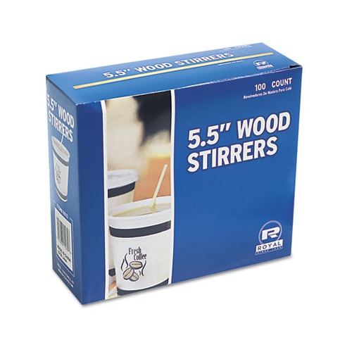 Wood Coffee Stirrers by AmerCareRoyal® RPPR810BX