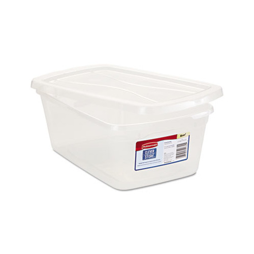 Rubbermaid Clever Store Basic Latch Storage Bin with Lid - Clear