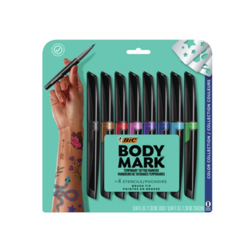 BIC BodyMark Temporary Tattoo Markers BICMTBP81AST