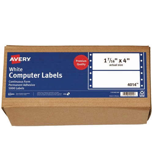 Avery Dot Matrix Printer Mailing Labels - AVE4014 - Shoplet.com
