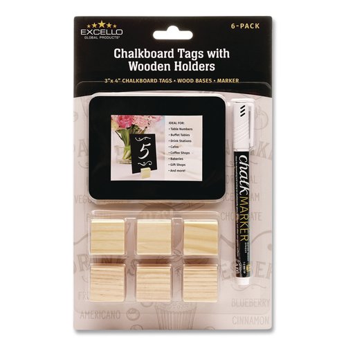 Excello Global Products Tabletop Chalkboard Tag - EXOEGPHD0508S ...
