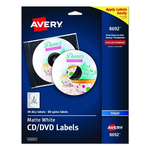 Avery Inkjet CD Labels - AVE8692 - Shoplet.com