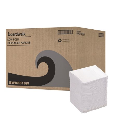 Boardwalk Low-Fold Dispenser Napkins - BWK8316W - Shoplet.com