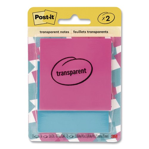 Post-it Transparent Notes - MMM6002COL - Shoplet.com