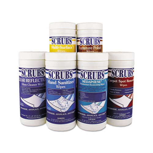 SCRUBS 6 Pack of Cleaning and Disinfecting Wipes ITW90006