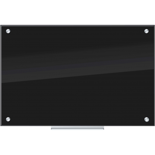 U Brands Glass Dry Erase Board, 35 x 23 Inches, Black Surface