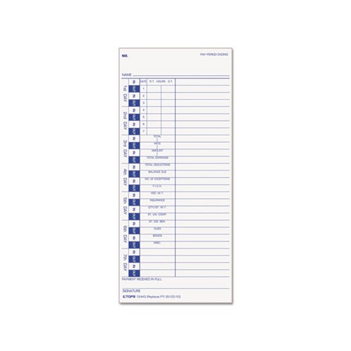 Tops Time Card For Pyramid TOP12443 Shoplet