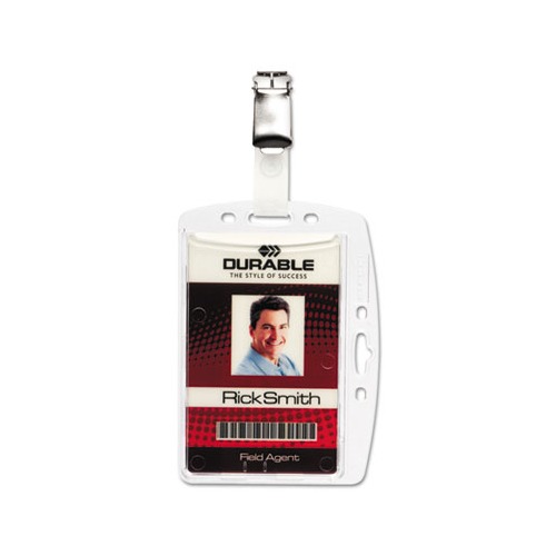 ID/Security Card Holder Set, Vertical/Horizontal, Clip, Clear, 25/Pack ID/Security Card Holder Set, Vertical/Horizontal, Clip, Clear, 25/Pack