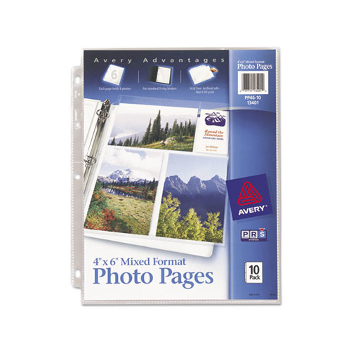 Avery Photo Storage Pages for Six 4 x 6 Mixed Format Photos AVE13401