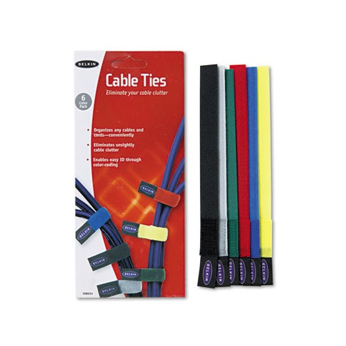 Multicolored Cable Ties, 6/Pack Multicolored Cable Ties, 6/Pack