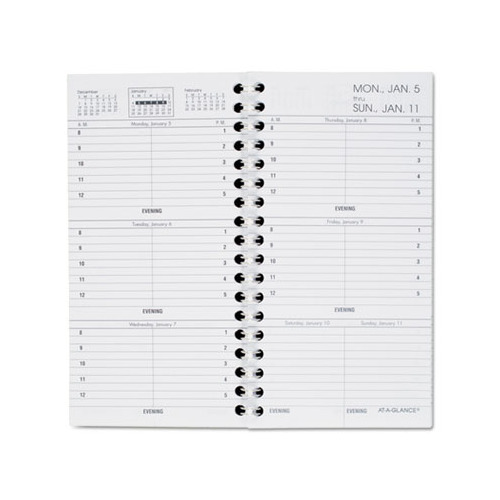 At a glance weekly appointment book refill hourly ruled aag7090410