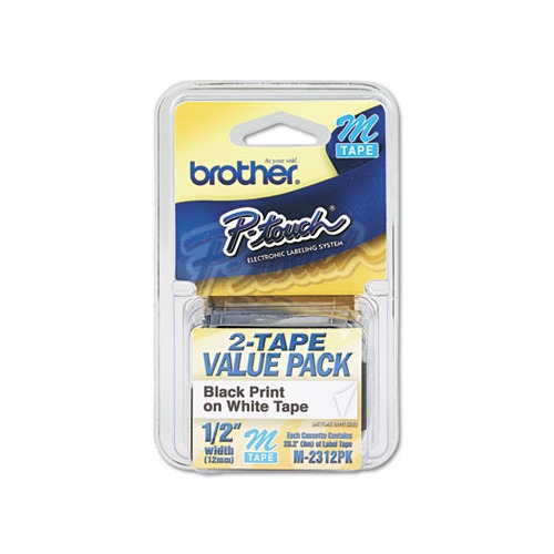 Brother P-Touch M Series Tape Cartridge, 1/2W, Blue on White