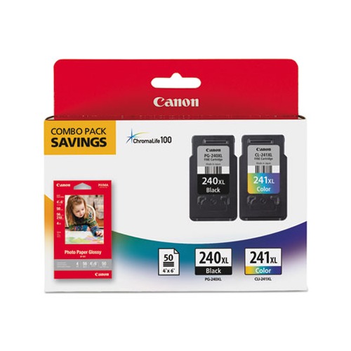 5206B005 (PG-240XL/CL-241XL) High-Yield Ink/Paper Combo, Black/Tri-Color 5206B005 (PG-240XL/CL-241XL) High-Yield Ink/Paper Combo, Black/Tri-Color
