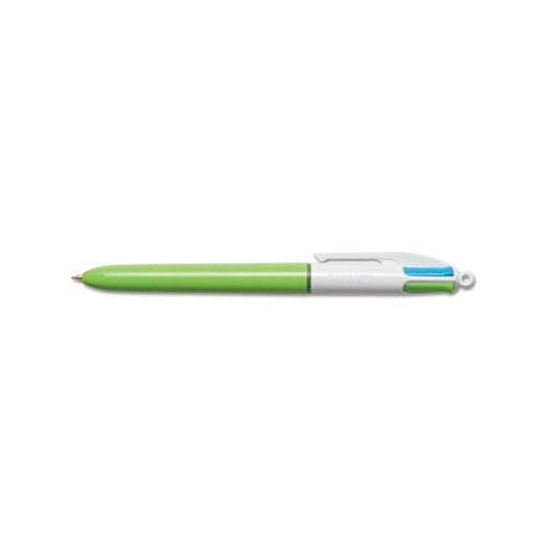  Bic 4 Colours Original Pens, Multi Coloured Pens All In One,  Retractable Ballpoint Biro Pens, Green, Blue, Red, Black, 12 Pens Per Pack,  1 Pack : Office Products