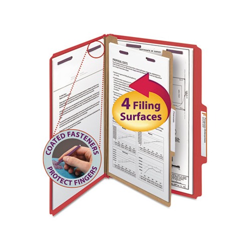 Smead Four-Section Pressboard Top Tab Classification Folders with ...