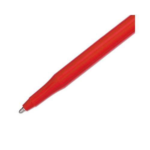 Paper Mate Eraser Mate Stick Ballpoint Pen, Medium 1mm, Red Ink/Barrel, Dozen