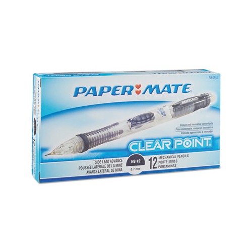 Paper Mate® Clear Point Mechanical Pencil, 0.7 mm, Blue Barrel, Refillable,  Dozen