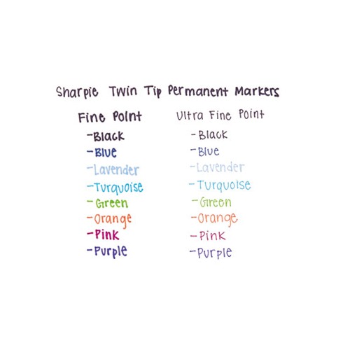 Sharpie Twin Tip Permant Maker - Ultra Fine, Fine Marker Point - 1