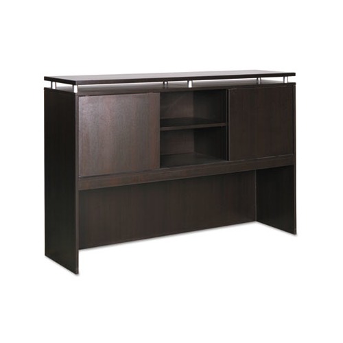 Alera Sedina Series Hutch with Sliding Doors, 72w x 15d x 42.5h, Espresso