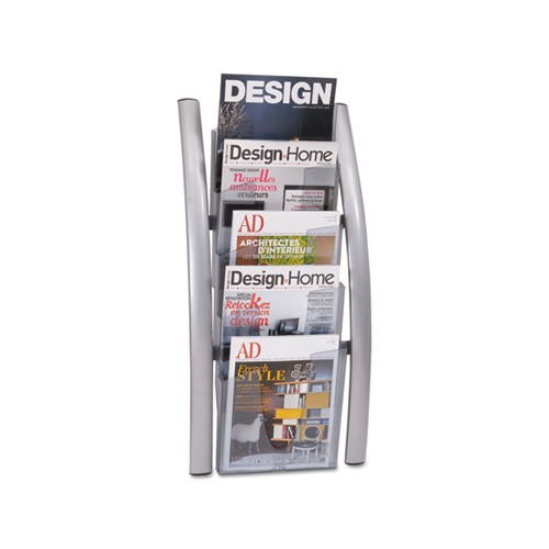 Wall Literature Display, 13w x 3.5d x 28.5h, Silver Gray/Translucent Wall Literature Display, 13w x 3.5d x 28.5h, Silver Gray/Translucent