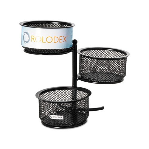 Rolodex 3 Tier Wire Mesh Swivel Tower Paper Clip Holder ROL62533