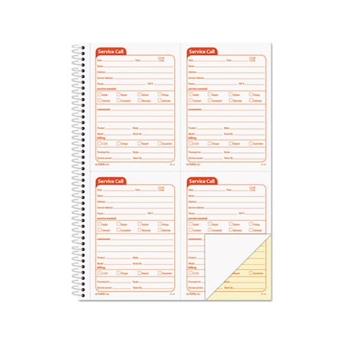 Tops Service Call Book - TOP4100 - Shoplet.com