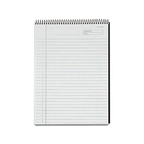 Docket Diamond Top-Wire Ruled Planning Pad, Wide/Legal Rule, Black Cover, 60 White 8.5 x 11.75 Sheets