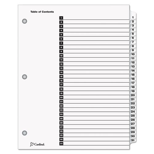 onedrop フォーマットC Cardinal OneStep Printable Table of Contents and Dividers