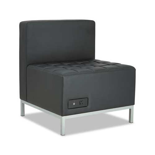 Alera QUB Series Armless L Sectional, 26.38w x 26.38d x 30.5h, Black Alera QUB Series Armless L Sectional, 26.38w x 26.38d x 30.5h, Black
