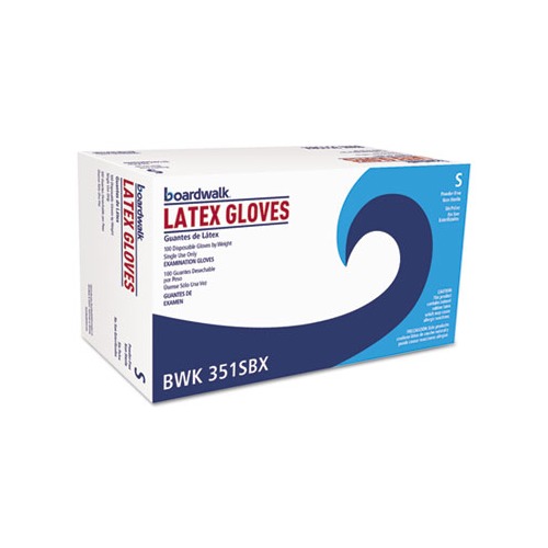 Powder-Free Latex Exam Gloves, Small, Natural, 4 4/5 mil, 1,000/Carton