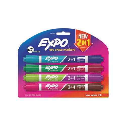 Expo Markers Red Chisel Tip, Dry Erase, Low odor, Pack of 6